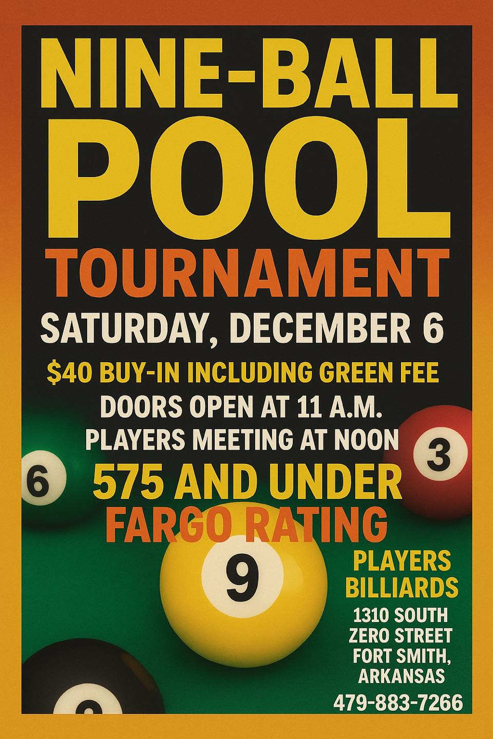 Tournament flyer / rules image